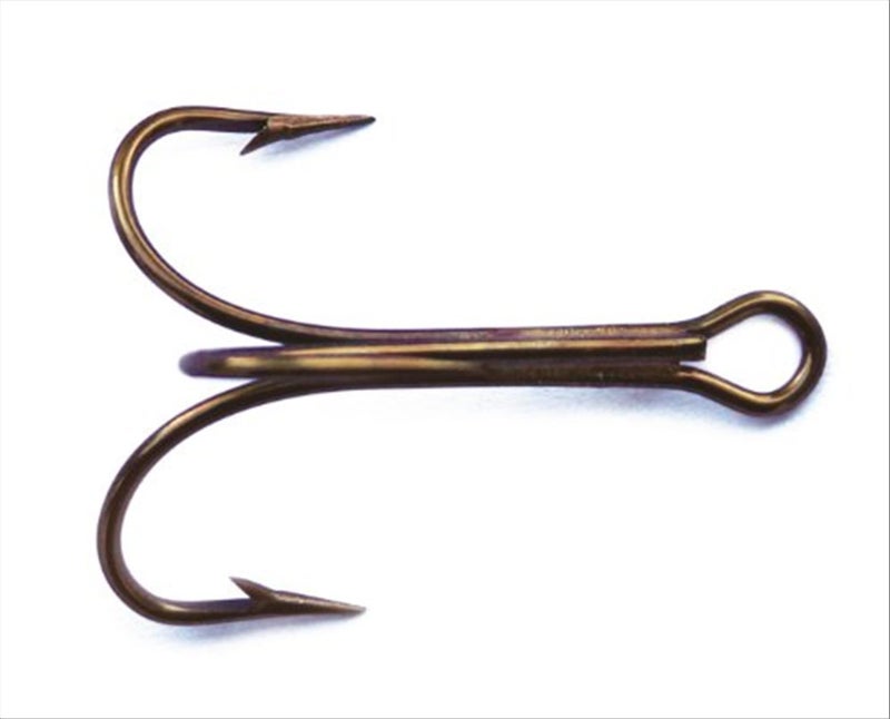 Mustad 3551 Classic Treble Standard Strength Fishing Hooks | Tackle for Fishing Equipment | Comes in Bronz, Nickle, Gold, Blonde Red, [Size 6/0, Pack of 25], Bronze